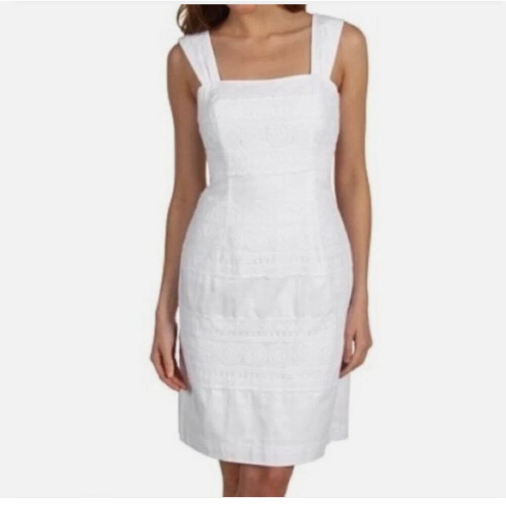 Lilly Pulitzer White Sleeveless Dress Eyelet Cotton Bree - Size 14
